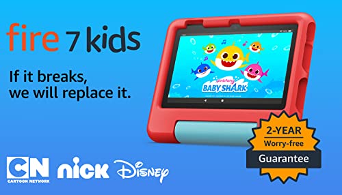 Amazon Fire 7 Kids tablet (newest model) ages 3-7. Top-selling 7" kids tablet on Amazon. Includes ad-free and exclusive content, easy parental controls, 10-hr battery, 16 GB, Purple