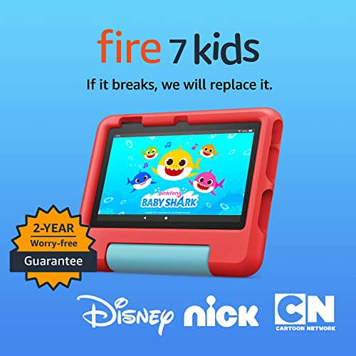 Amazon Fire 7 Kids tablet (newest model) ages 3-7. Top-selling 7" kids tablet on Amazon. Includes ad-free and exclusive content, easy parental controls, 10-hr battery, 16 GB, Purple